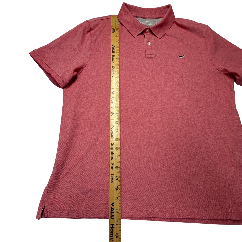 Vineyard Vines Edgartown Polo Shirt Red Heather Short Sleeve Stretch Mens L - Picture 9 of 9